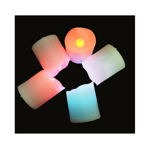 Pillar Colored Flickering Wick Rechargeable Led Tea Light Candle With Remote Flameless For Birthday Home Decor