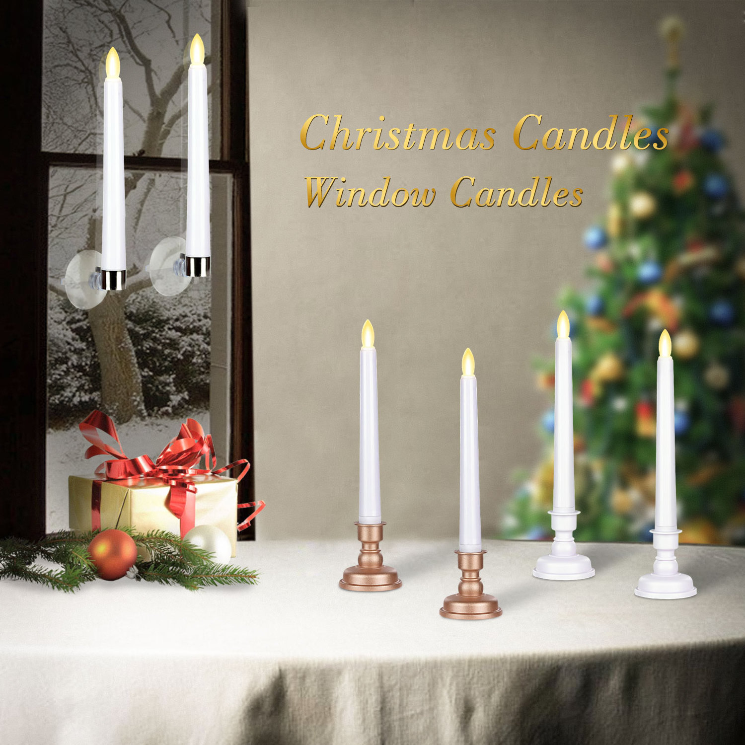 Window Candles with Remote Timers Battery Operated Flickering Flameless Led Electric Candle Lights For Decorations