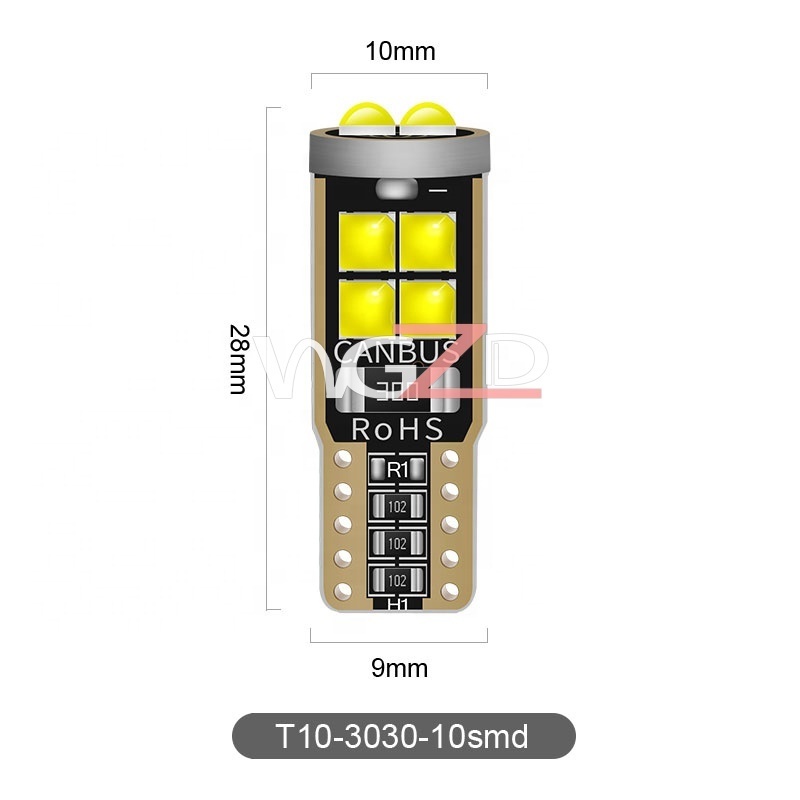 3030 10 SMD T10 LED With HD led For Car Parking Lights Bulbs Interior Dome Lights 12V Canbus W5W LED T10