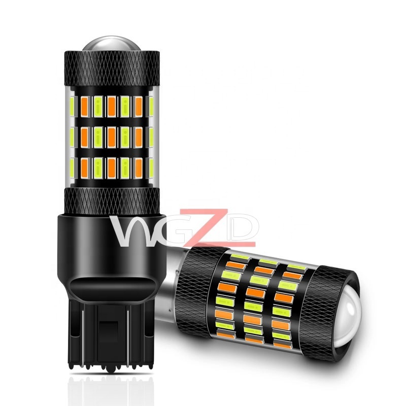 Car LED Turn Signal Light High Power Brilliant 60SMD 3014 1157 7443 3157 Dual Color LED Bulbs LED White Amber DRL Lights