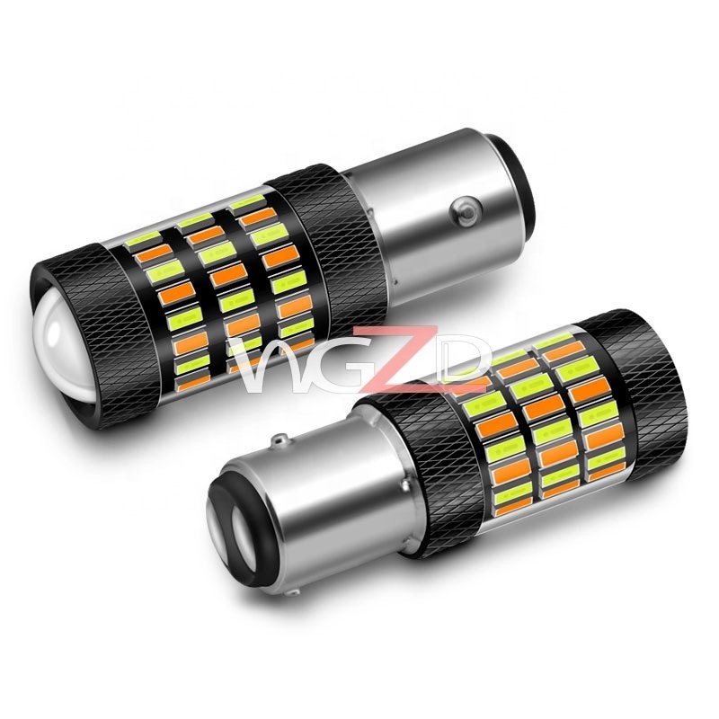 Car LED Turn Signal Light High Power Brilliant 60SMD 3014 1157 7443 3157 Dual Color LED Bulbs LED White Amber DRL Lights