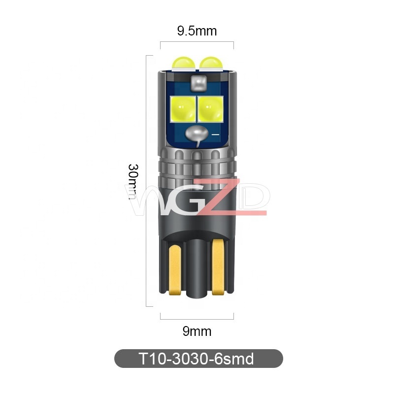 T10 LED Instrument Lights bulb Wedge Plate Dome light 12V-24V Car canbus no error Interior light 3030 6SMD Reading bulb