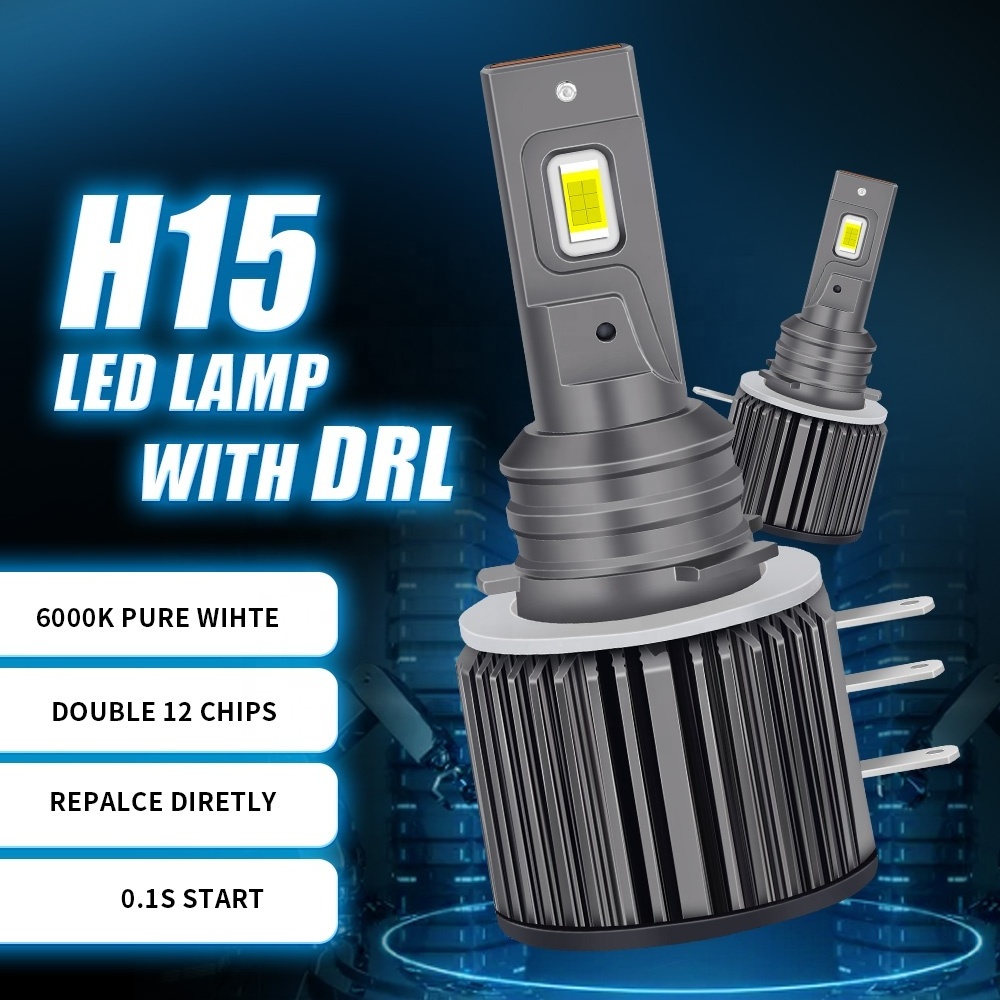 Quality warranty High Power  65W Super Bright CANbus Led Headlight bulbs high low beam  H15 Led Headlight