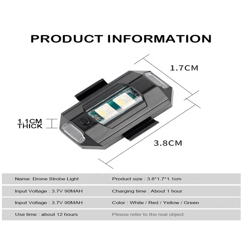 RGB Motorcycle Airplane Lights Universal Ultra USB Charging 7 colors Car LED Aircraft Drone Rechargeable Warning Strobe Light