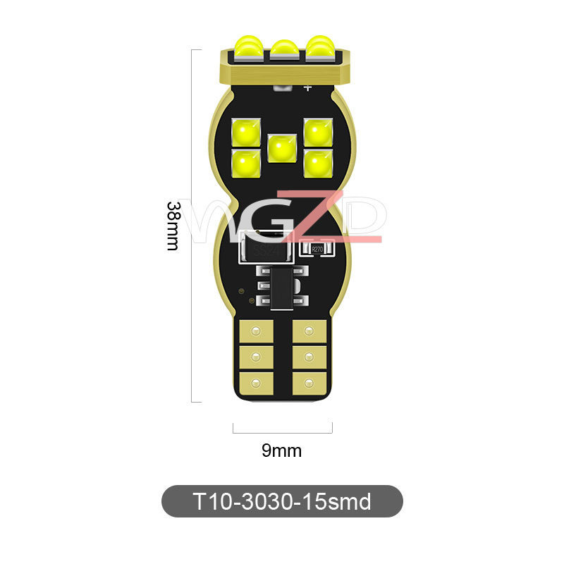 Canbus Free Error T15 3030 15SMD Reversing Lamp W16W 12-24V Non Polarity Instrument Light Car Led Lamp Bulb