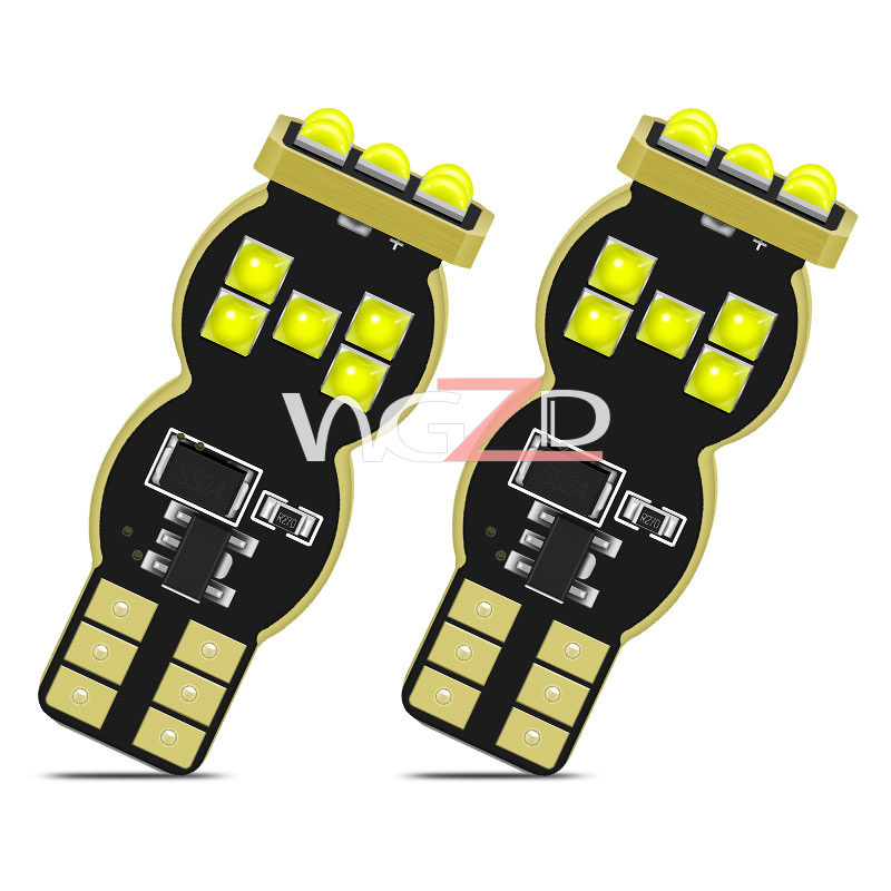 Canbus Free Error T15 3030 15SMD Reversing Lamp W16W 12-24V Non Polarity Instrument Light Car Led Lamp Bulb