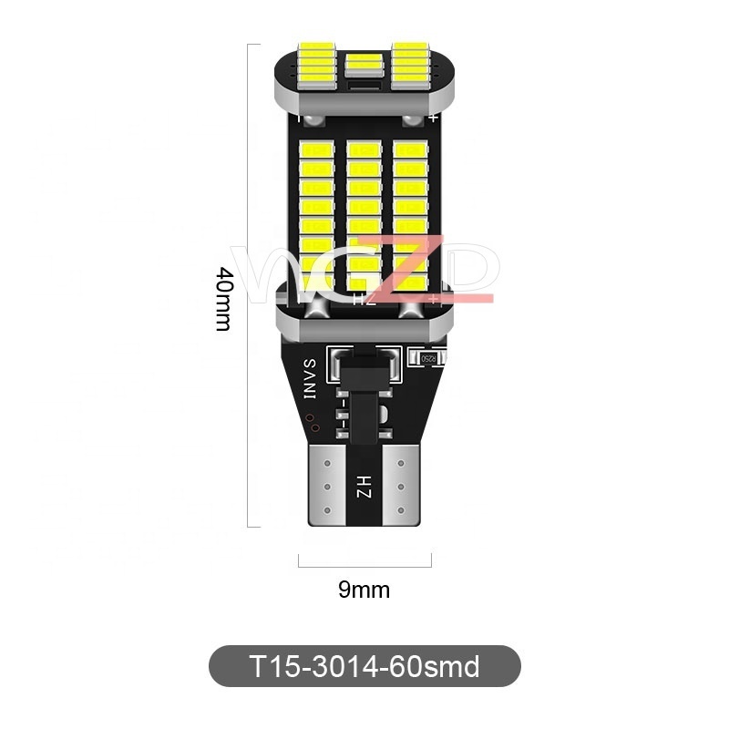 T15 Led Light W16w 921 T16 3014 60smd Super Bright Reversing Lights 12v-24v White Red Amber Canbus Bulb For Car Led T15