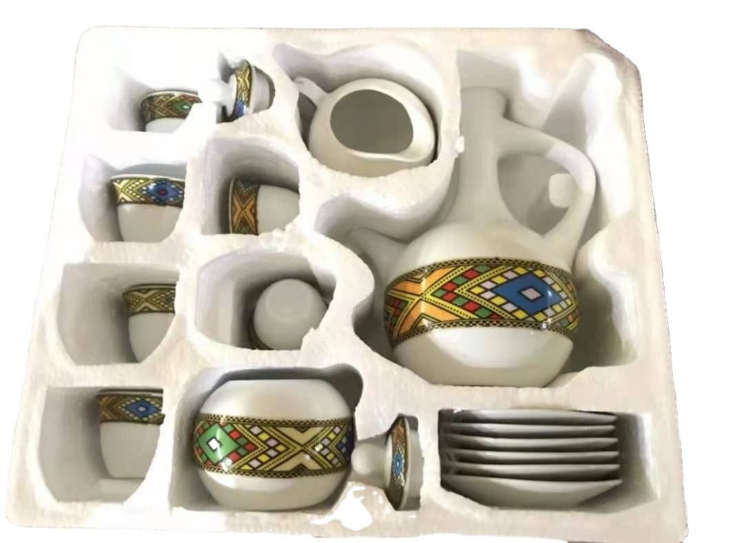 17PCS 23PCS ethiopian coffee cup set Ebena Rekebot Tilet Sheba Design tea pot