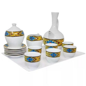 17PCS 23PCS ethiopian coffee cup set Ebena Rekebot Tilet Sheba Design tea pot