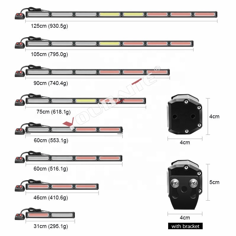 COB LED DOUBLE ROW VIP LIGHT BAR 36W TO 180W CAR TOW TRUCK EMERGENCY WARNING STROBE LIGHT AMBER YELLOW FLASHING