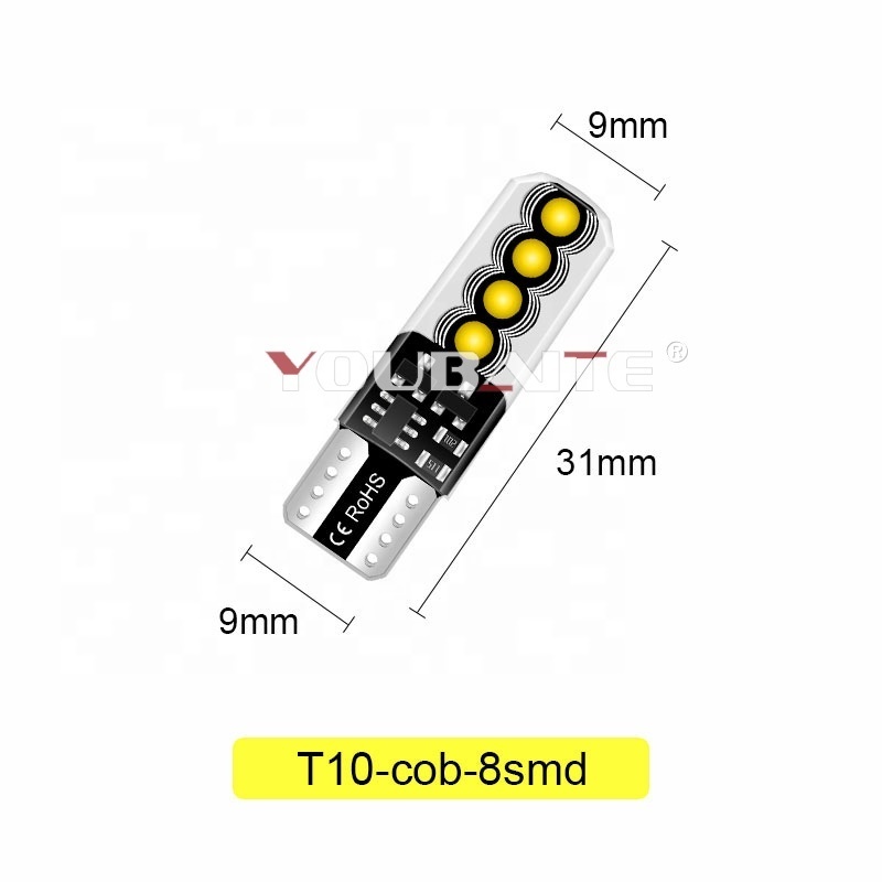 194 168 Cob 8smd Led Parking Bulb Auto Wedge Clearance Lamp Canbus Streaming mode Strobe Flash T10 W5w Led