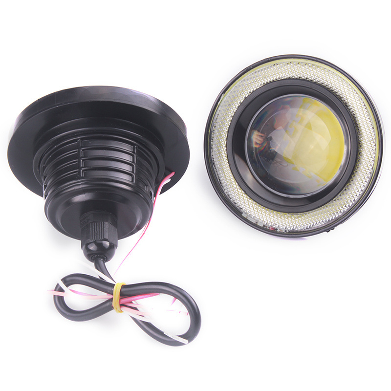 Car Fog Light 30W LED With Lens COB Angel Eyes Lamp Chips Car Daytime Running Light off-road vehicle spot light  led fog lamp