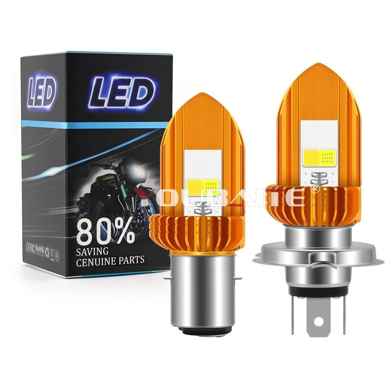 High Quality Light Motorcycle Bulb H4 Led Headlight Double-sided LED Wick BA20D Led Bulbs Lights For Motorcycle Lighting System