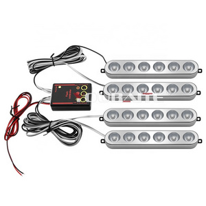 12v Car Motorcycle Flasher Flashlight 4*6 Led Strobe Lights For Car Grill Warning Lamp