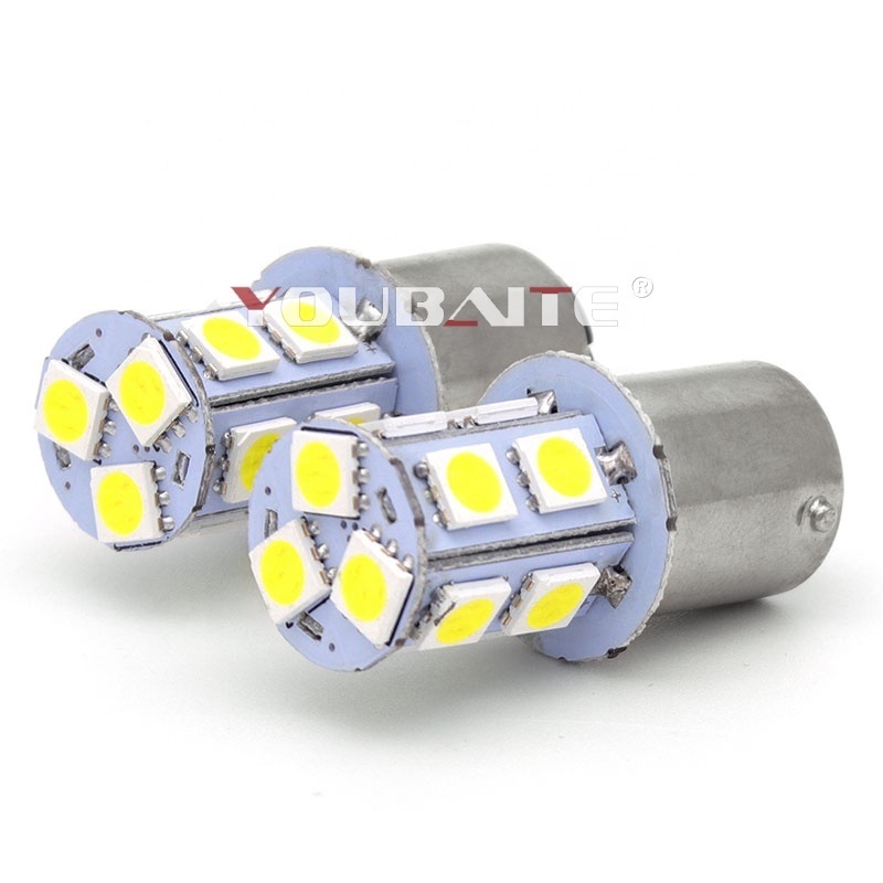 Car Led Bulbs 13SMD 5050 6500K White BA15S 1156 p21w 1157 Blinkers Turn Signal DRL Car Back up Parking Tail Brakke Light