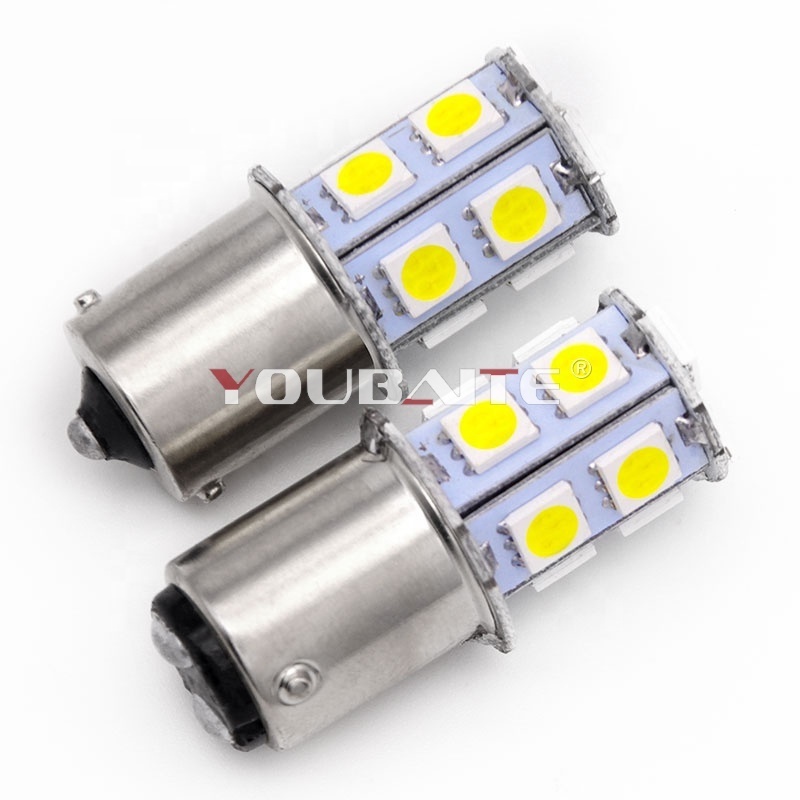 Car Led Bulbs 13SMD 5050 6500K White BA15S 1156 p21w 1157 Blinkers Turn Signal DRL Car Back up Parking Tail Brakke Light