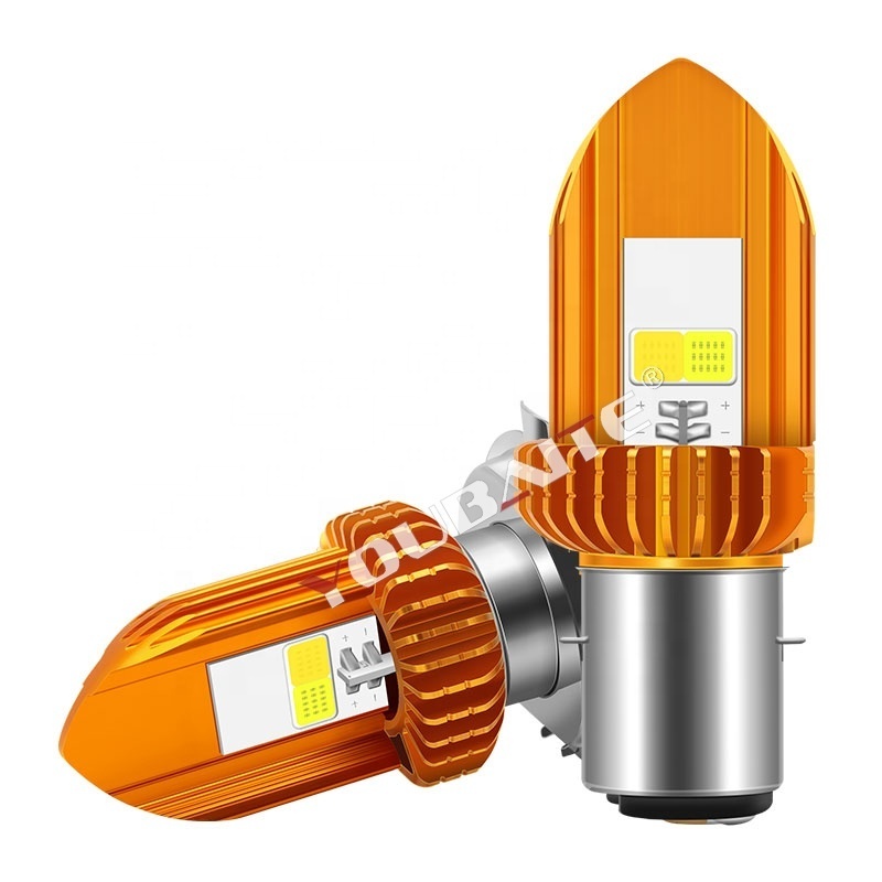 High Quality Light Motorcycle Bulb H4 Led Headlight Double-sided LED Wick BA20D Led Bulbs Lights For Motorcycle Lighting System