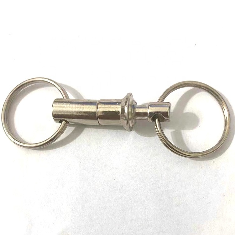 high quality brass Release Detachable Pull Apart Key Rings lock Keychain,Double Spring Split Snap Separate keychain