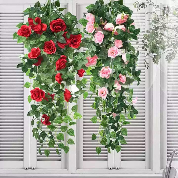 Artificial Flower Garland Simulation Rose Flowers Wedding Decoration Wall Hanging Home Decor Flowers