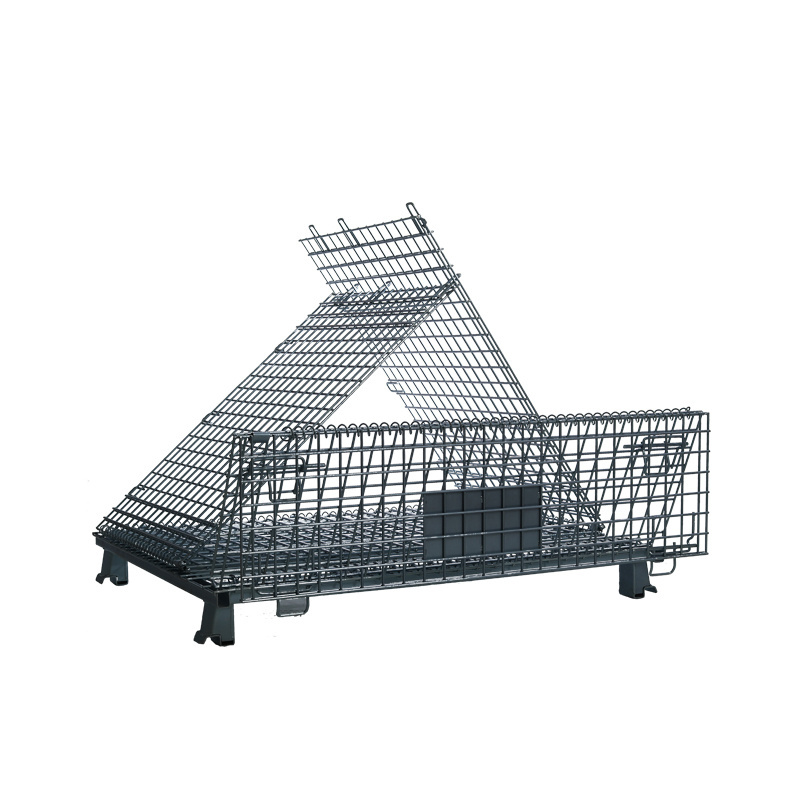 Collapsible Large Stackable Bulk Cargos Metal Grid Wire Mesh Storage Basket Bin Cage Box Pallet