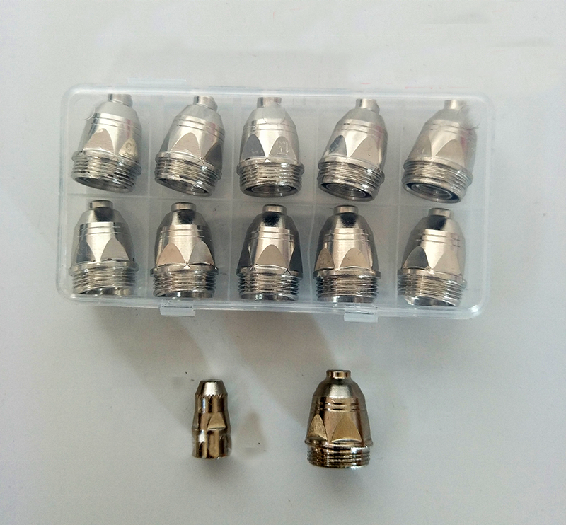 10pcs P80 Electrode Nozzle, P80 Nozzle Plasma Cutting Consumable Cutter Torch Nozzle Tips for Air Plasma Cutting Machine