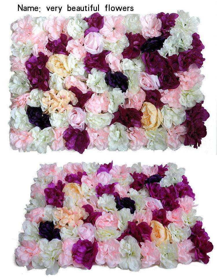 Effects Mix Plant Waterproof Silk Fabric  Artificial Flower Wall  backdrop Artificial Florals Flowers Wall Panel