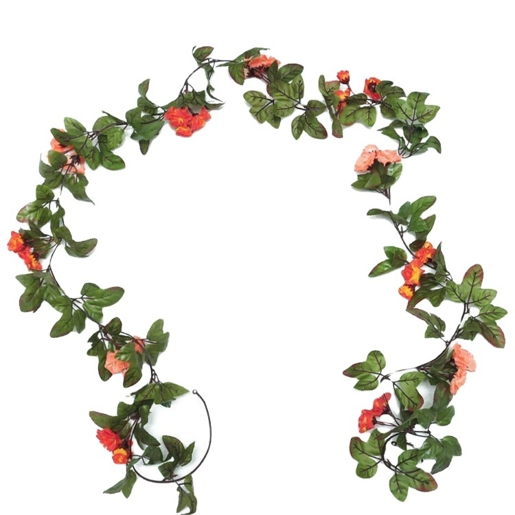 Factory plastic artificial flower  hanging vine  rose floral  wall backdrop decor decoration 230 cm