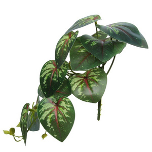 Plastic Leaf Caladium Bicolor for Home Decoration Artificial Plant Leaves Simulation Green Grass Everyday Support