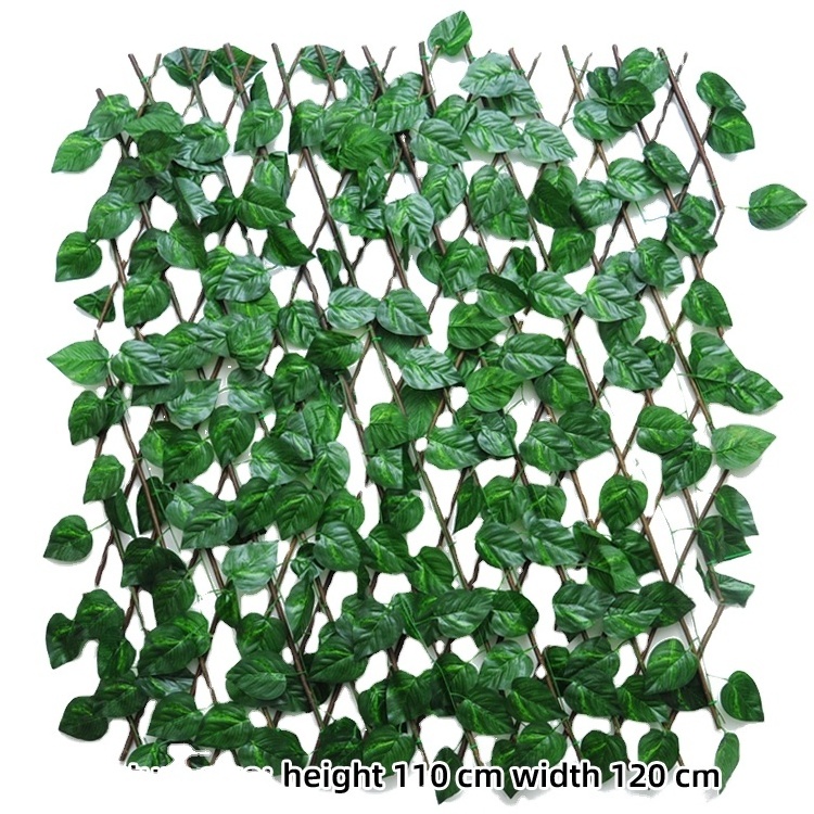 Expandable  Green Leaves  Fence Cover Hedge Artificial Grass Fence Privacy fence Wall