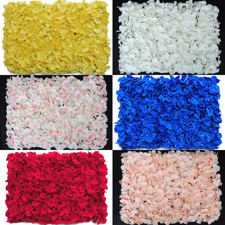 Waterproof Silk Fabric Rose Peony Hydrangea Artificial Flower Wall  backdrop decoration Wall Panel  40cm X 60cm