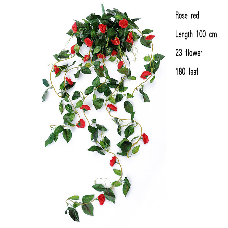 Artificial rose wall hanging basket simulation flower false flower wedding home decoration false flower wall art decoration hang