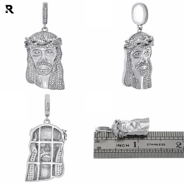 0.26 CT TO 3.70 CT Diamond Jesus Piece Charm Hiphop Pendant In 10K Solid White Yellow Gold Jesus Pendant