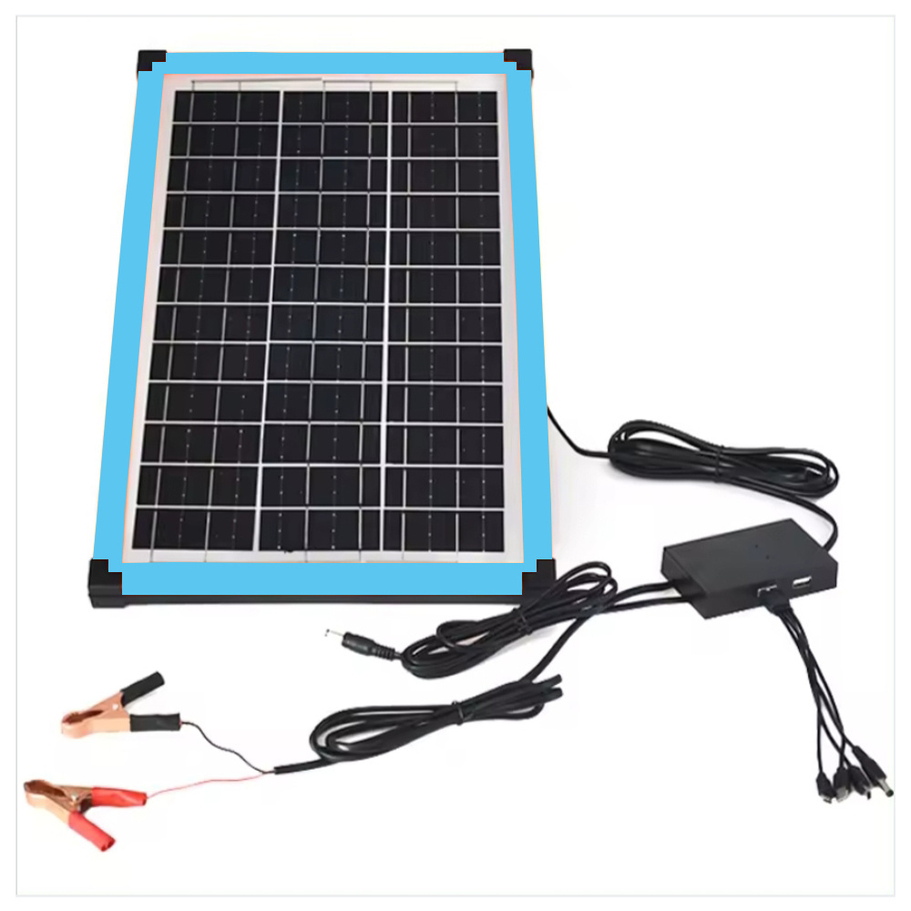 HB1825 20w Solar panel Portable mono panel for charge in phone with 5in1 cable charger and usb stabilizer clip charger