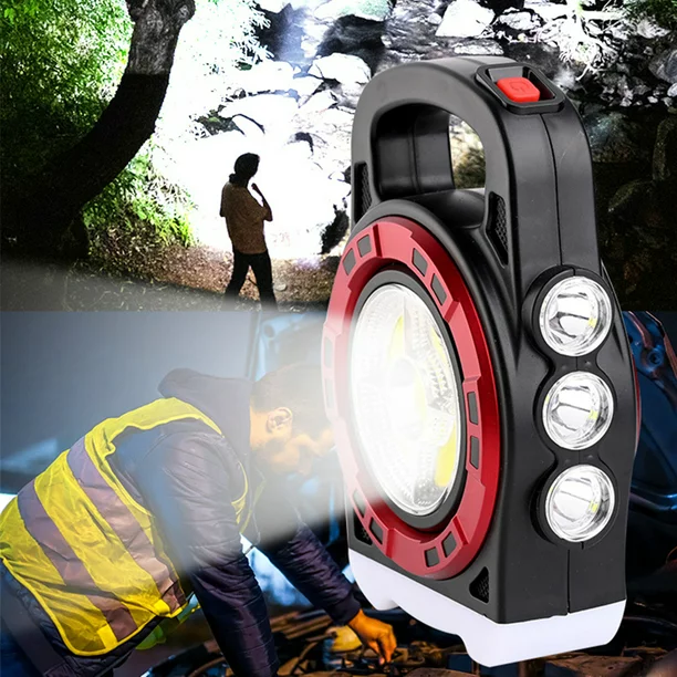 HB6678 solar lights outdoor Led Flashlight High Lumens Waterproof Handheld Spotlight Home Power Failure Camping Hiking