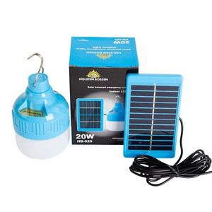 HB020 20W solar lamp rechargeable light emergency light led bulb camping Solar Panel Bulb