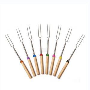 Hot sale Stainless Steel Long Fork Outdoor Camping Barbeque Roasting Marshmallow Roasting Sticks Smores Skewers