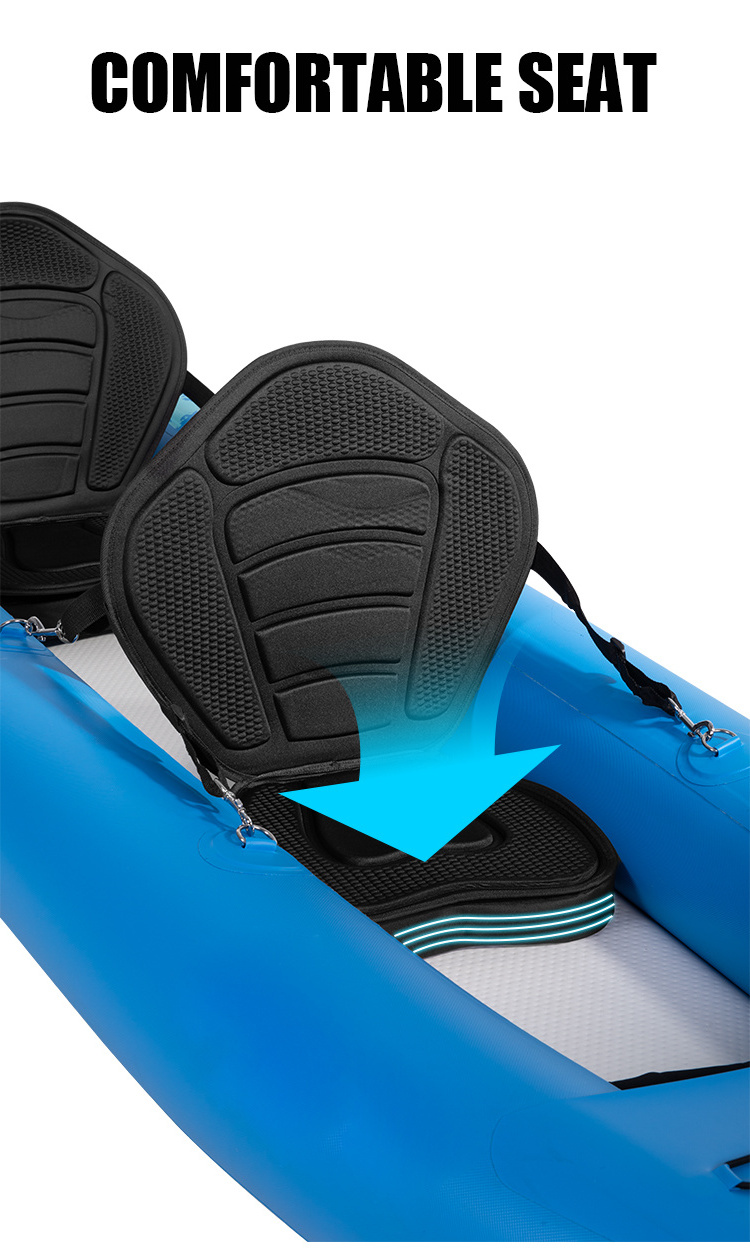 China Factory New Design Drop Stitch Inflatable Kayak 2 Person Foldable Inflatable Canoe For Sale