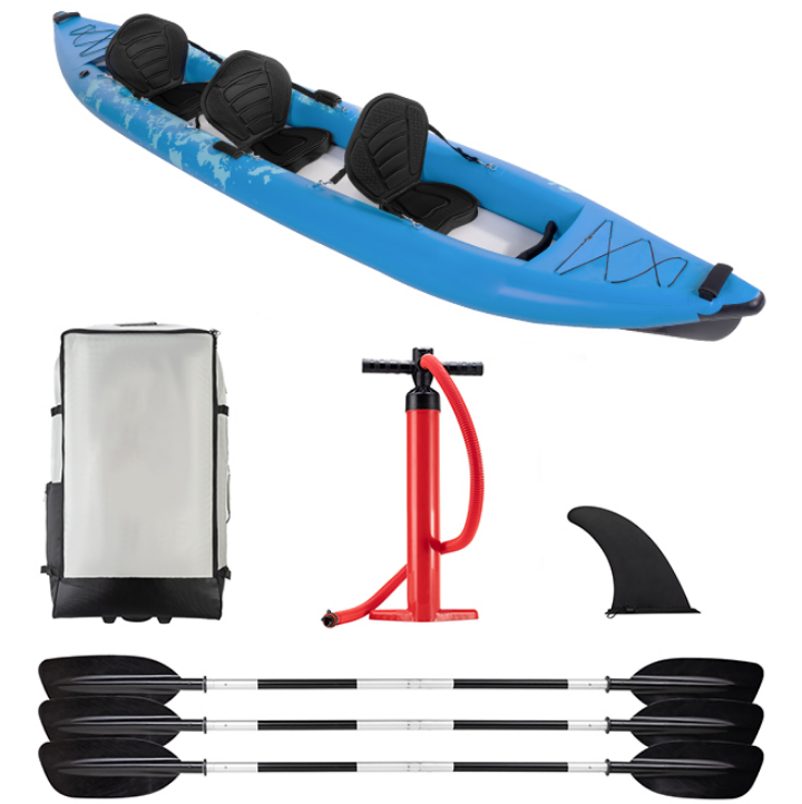 China Factory New Design Drop Stitch Inflatable Kayak 2 Person Foldable Inflatable Canoe For Sale