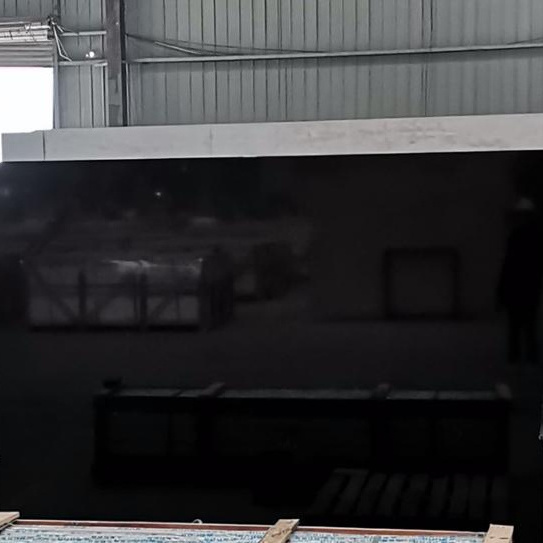 Good price artificial pure black marble big slab