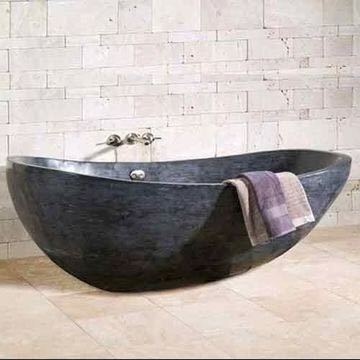 Ancient wood black marble stone bath tub marble bathtub