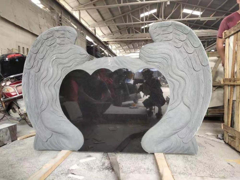 customized angel granite tombstone heart headstone granite gravestone wholesale