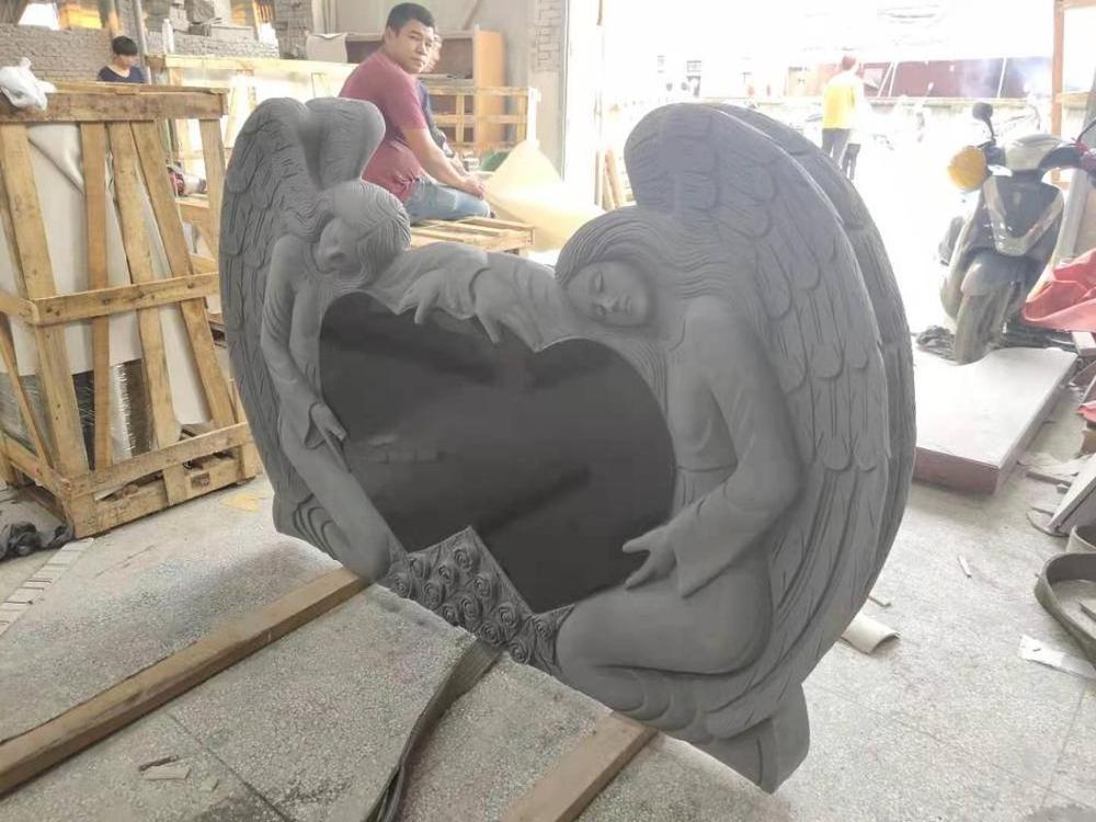 customized angel granite tombstone heart headstone granite gravestone wholesale