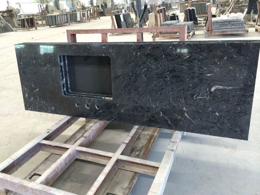 good price Cosmic black titanium granite polished big slabs