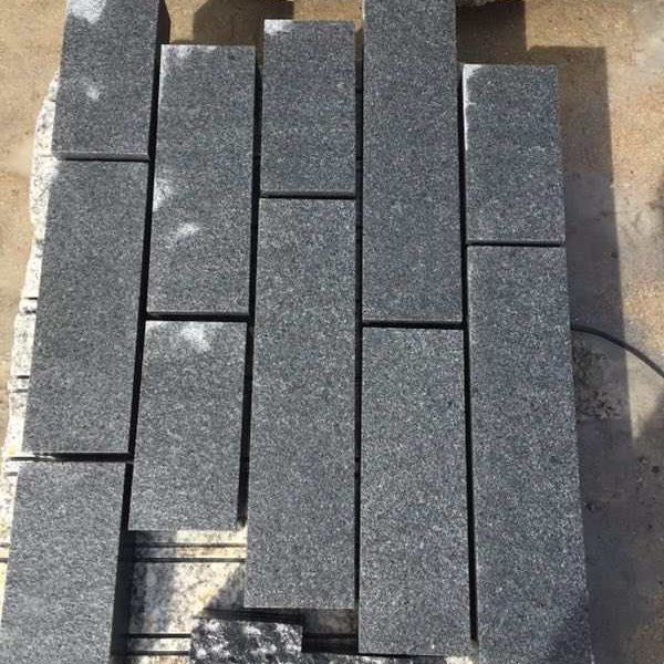 Dark grey pavers G654 granite cube stone flamed surface pavers