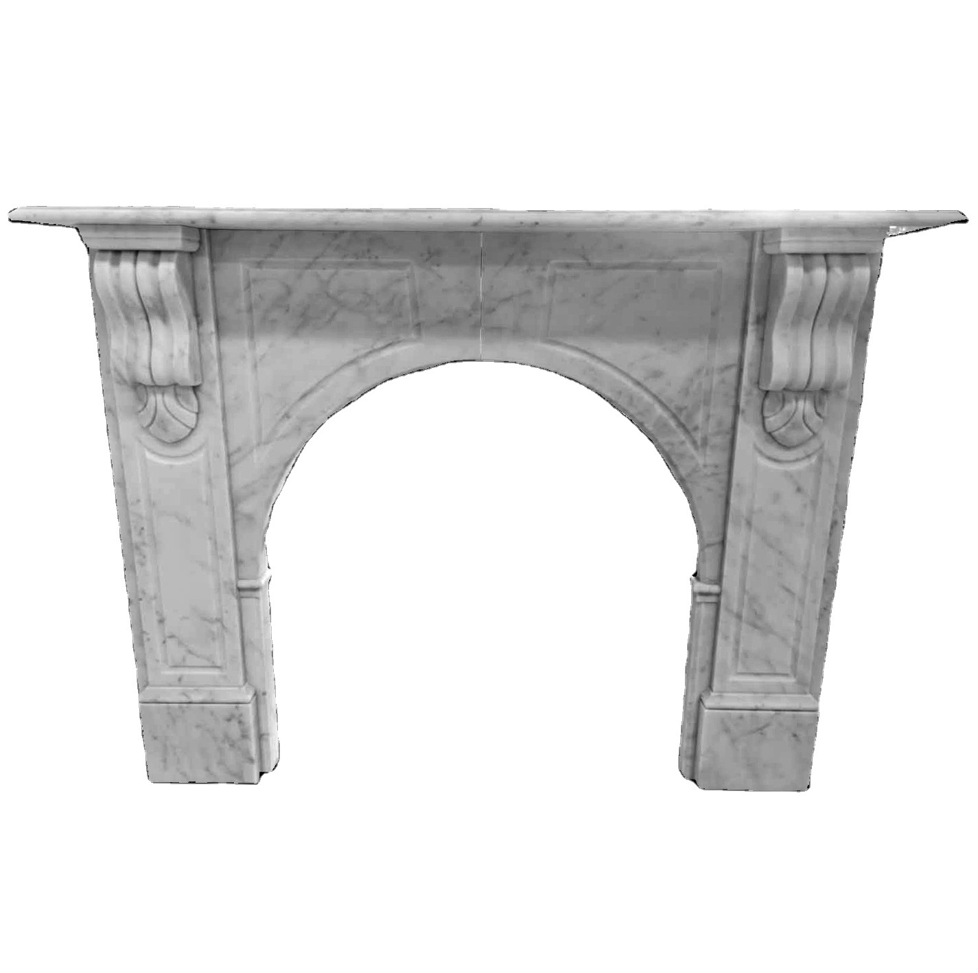 Factory price decorative modern indoor carrara white marble Victorian stone fireplace surround