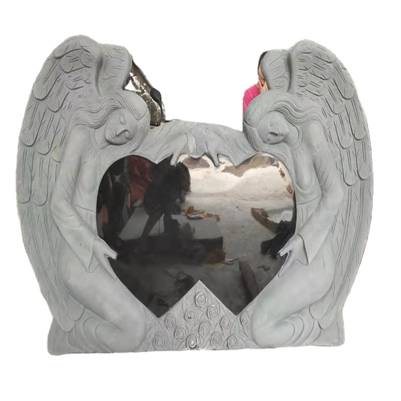 customized angel granite tombstone heart headstone granite gravestone wholesale