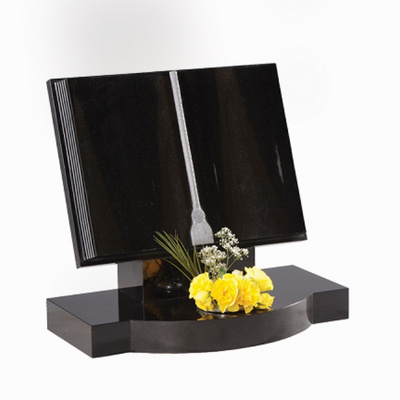 Open book bible tombstone Black granite memorials monuments customized headstones