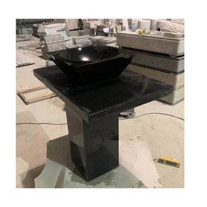 pedestal sink black granite bathroom sink  yard stone sink