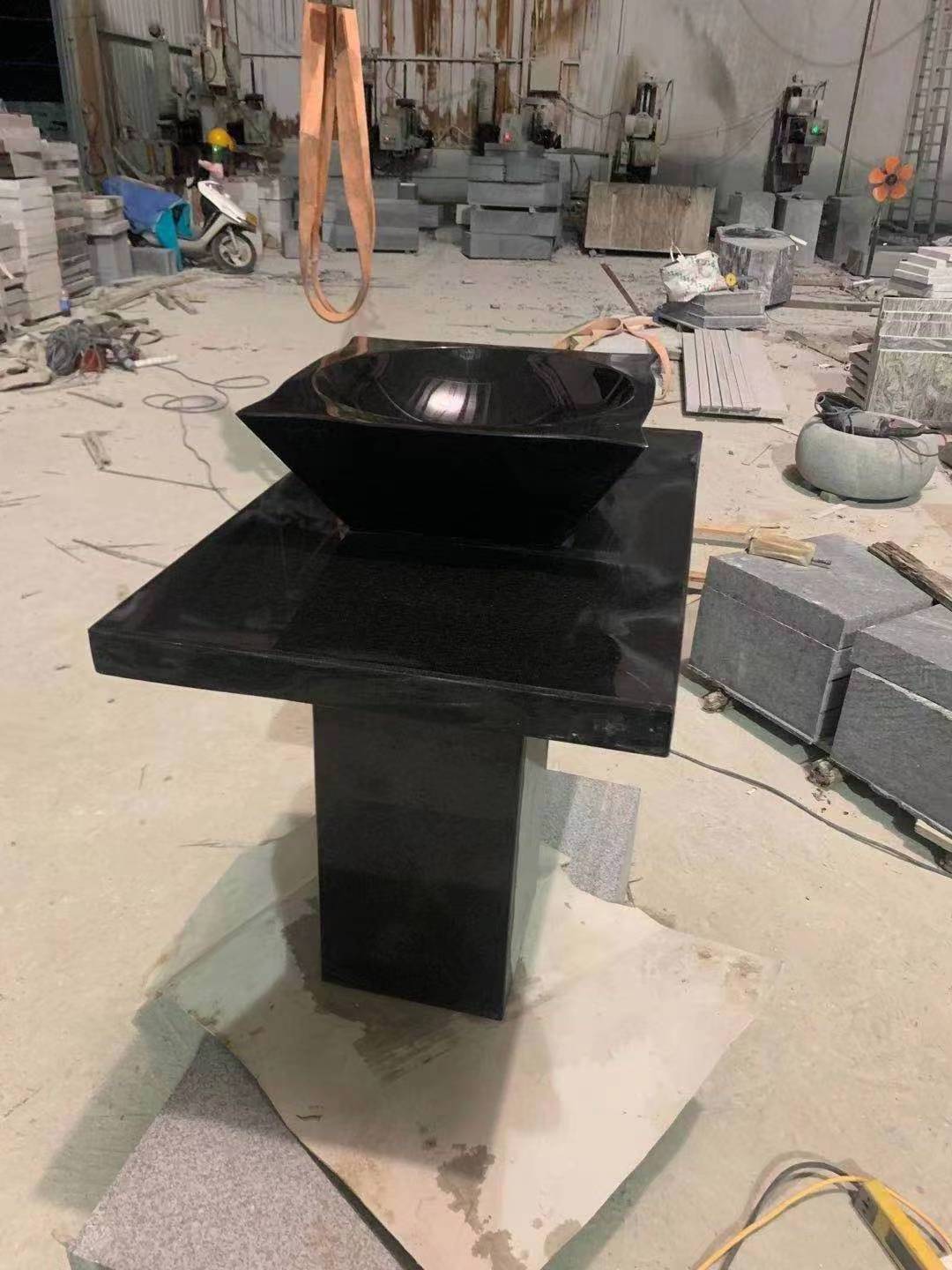 pedestal sink black granite bathroom sink  yard stone sink