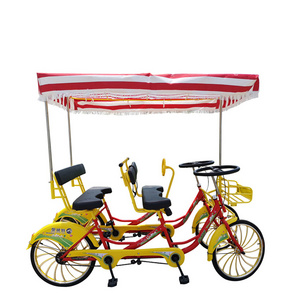 One wheel double row wheel seats 4 person tandem bike/ special kids seats surrey bike/tourism bike